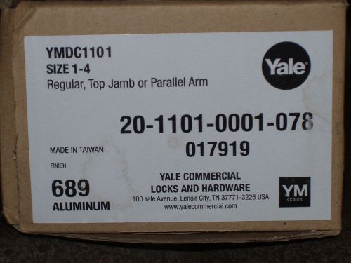 New in box yale ymdc 1101 size 1-4  door closer 689 aluminum finish for sale
