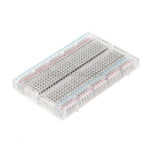 Transparent mini solderless breadboard 400 tie point contacts for arduino for sale