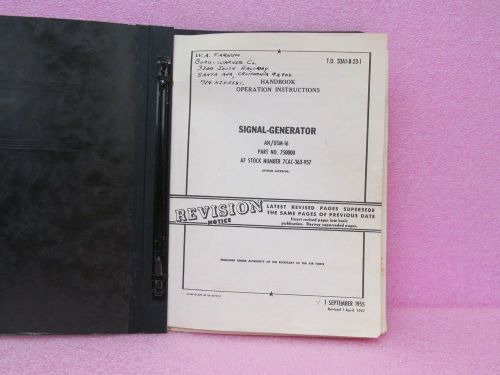 Military Manual AN/USM-16 Signal Generator Oper. &amp; Serv. Manual w/Schem. (1957)
