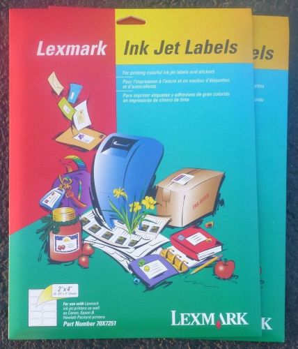 Lexmark Ink Jet Labels 2&#034;x4&#034; 2 packs (400 labels) For colorful labels &amp; stickers