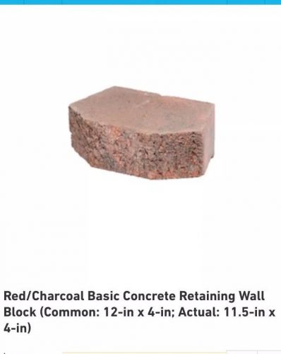 Lot Of 82 Red Charcoal Basic Concrete Retaining Wall Blocks Bricks 12x4 Inches