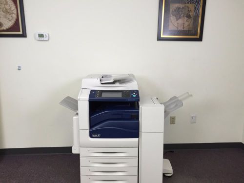 Xerox workcentre 7556 color copier machine network printer scan fax finisher for sale