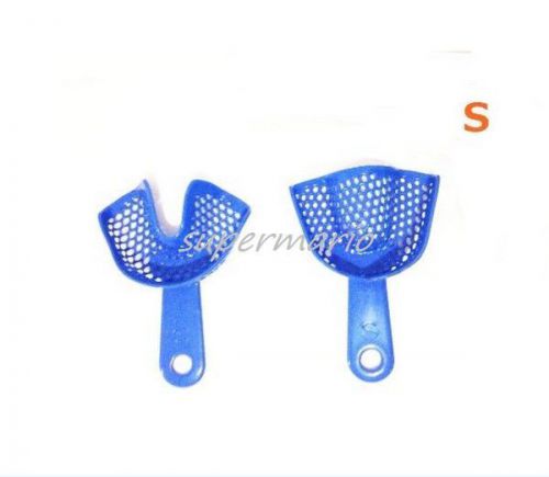 1 Pair Dental Plastic-Steel Impression Trays Upper and Lower in Small Size