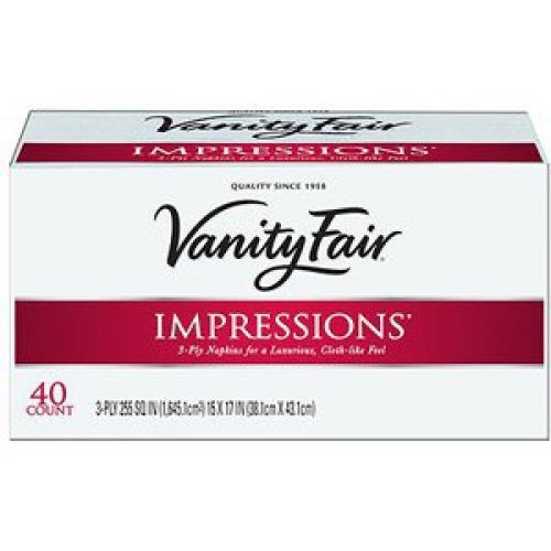 Vanity Fair Dinner Napkins, Pre Folded, 40 CT (Pack of 2)