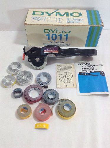 Vintage Dymo Tapewriter 1011 in Box with 3 rolls Stainless &amp; 6 Rolls Vinyl Tapes