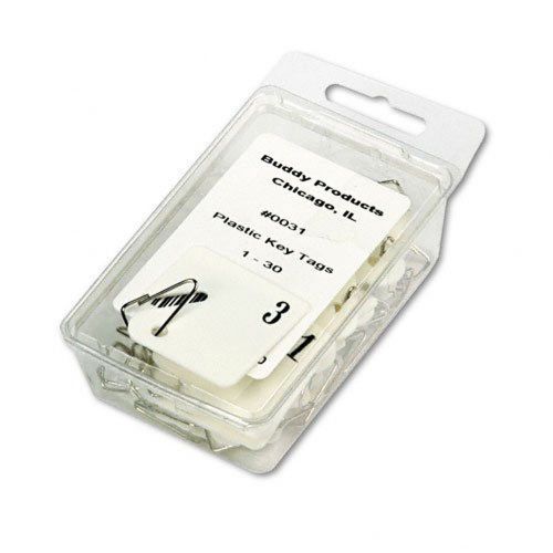 Buddy products plastic key tags numbered 1-30 white (0031) for sale