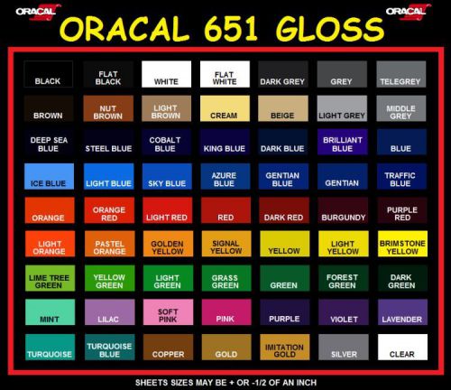 Oracal 651 All 63 Colors Adhesive Vinyl 12&#034; x 5ft 3 Rolls cricut silhouette