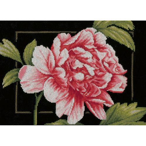 LanArte Pink Rose On Aida Counted Cross Stitch Kit-13&#034;X9.5&#034; 14 Count