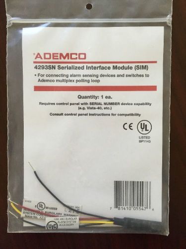 Ademco Honeywell 4293SN Serialized Interface Module (SIM) *NEW* FREE SHIPPING