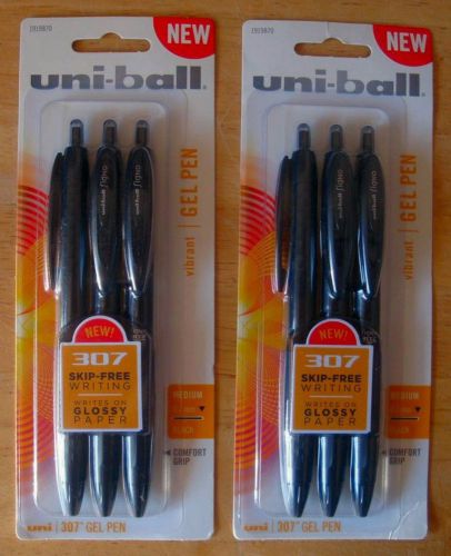 12 uni-ball signo 307 gel retractable pens 0.7mm point black ink for sale