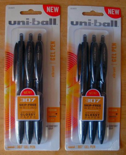 12 UNI-BALL Signo 307 GEL RETRACTABLE PENS 0.7mm POINT BLACK INK