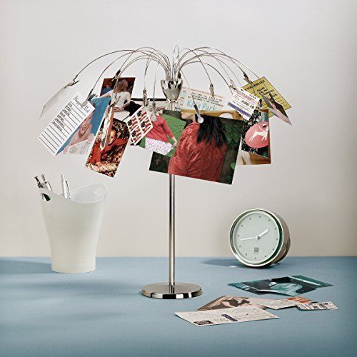 Umbra Fotofalls Desktop Photo Memo Display with 18 tree clips- Nickel