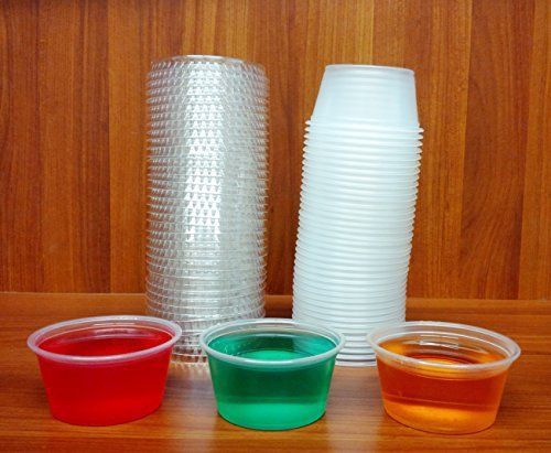 Plastic Shot Tumbler Clear Cups Handy Lids Translucent Disposable 2 Oz 100 Pcs