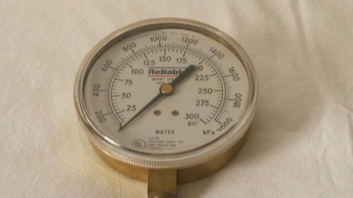 Reliable water pressure gauge #42514 233h 31/2&#034; p1590 psi 300 kpa 2000 for sale