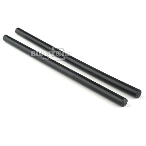2 pcs Black Nylon Polyamide PA Plastic Round Rod Stick Stock 10mm x 250mm
