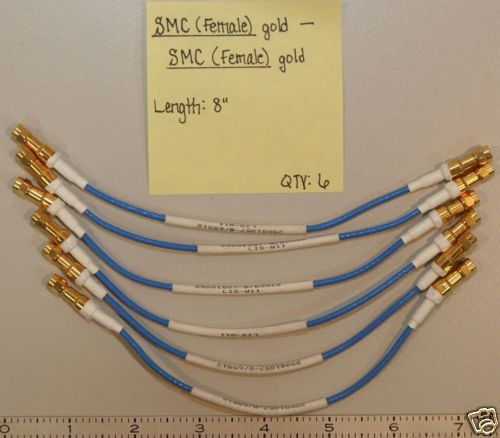 (6) SMC(Female)-SMC(Female) Gold Cables 8&#034;