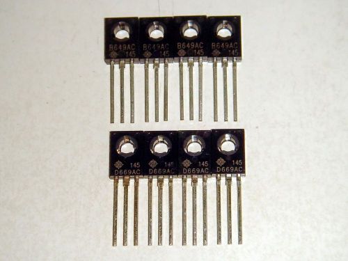 MATCHED HITACHI 2SB649 (4) 2SD669 (4) AUDIO AMPLIFIER TRANSISTOR