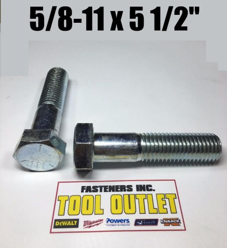 (Qty 70) 5/8-11 x 5 1/2&#034;  Hex Bolt Zinc Plated Grade 5 Cap Screw Partial Thread