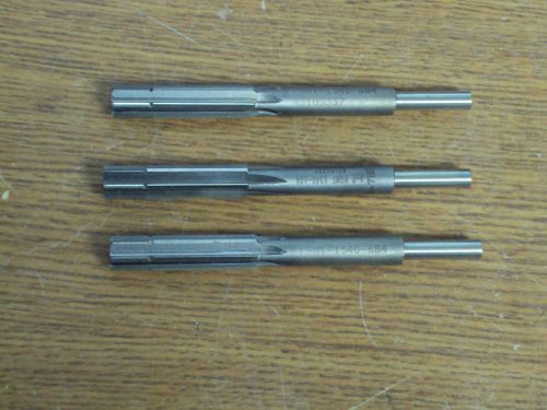 3 NEW GOOD QUALITY 7/16&#034; (.4375) REAMERS WITH GROUND SHANK &amp; .420 PILOT DIAMETER
