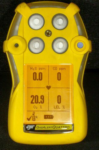 BW Technologies Gas Alert Quattro Calibrated Warranty O2 CO H2S LEL Alkaline