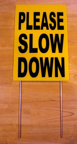 Please slow down  coroplast sign with stake 8x12 children safety sign for sale