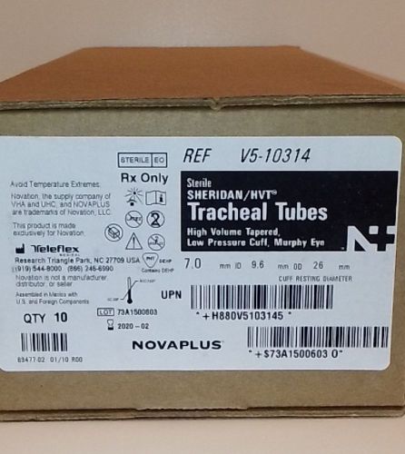 10 NEW Hudson RCI Sheridan HVT REF V5-10314 Tracheal Tube 2020