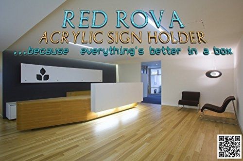 Red Rova 8.5 x 11 Acrylic Sign Holder Clear Wall Mount Adhesive No Drilling 6
