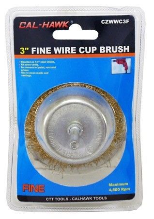 3&#034; Wire Cup Brush Fine 1/4&#034; Steel Shank - Paint, Rust and Primer Removal