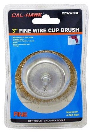 3&#034; wire cup brush fine 1/4&#034; steel shank - paint, rust and primer removal for sale