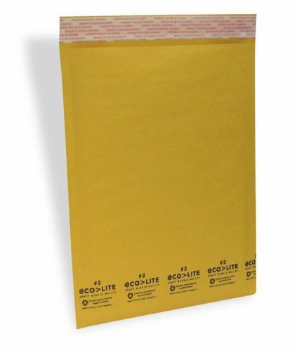 100 #2 8.5 &#034;x12 &#034; Ecolite &#034; Kraft Bubble Mailers Padded Envelopes Bags Self Seal