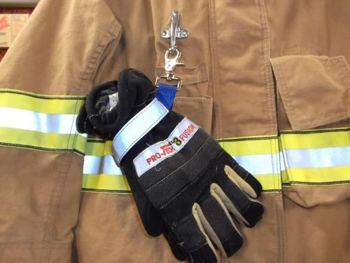 Deluxe Glove Strap with reflective strip velcro Blue Firefighter Turnout Gear