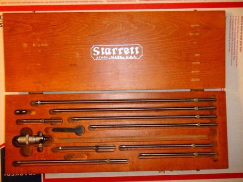 Starrett # 124 Inside Micrometer Set - 2&#034; to 12&#034; in Wood Case ( ( Original ) )