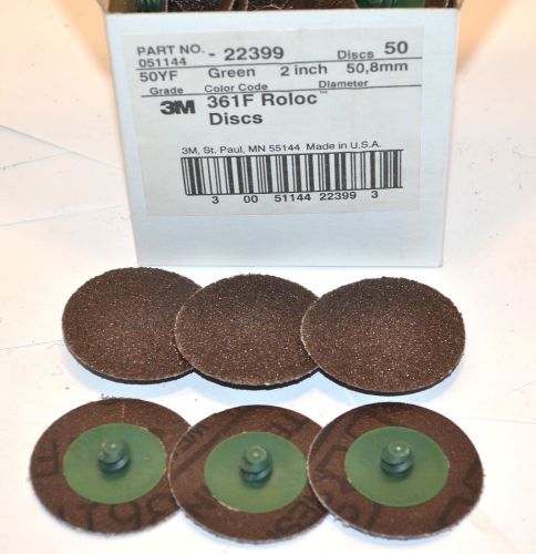 50 new 3m 361f roloc coated cloth-backed sanding  discs 2&#034; dia. 50 grit wl73.3 for sale