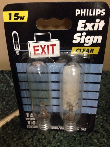 Philips Exit Sign clear 15 watt 145v Bulb (2 pack) Free Ship New