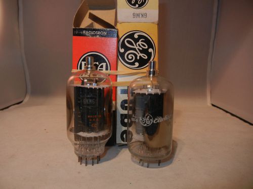 New Vintage Matched Pair of RCA &amp; GE 6KM6 Vacuum Tubes NIB NOS