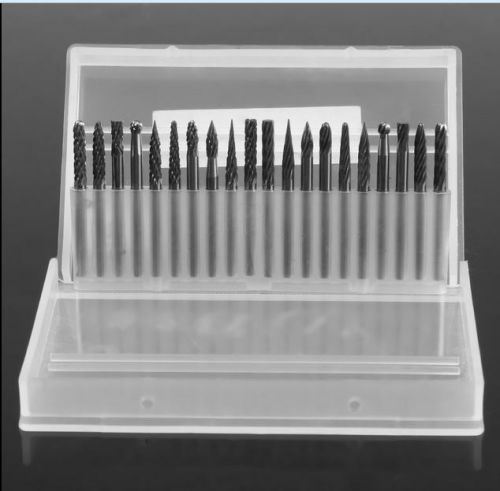 20pcs 1/8&#034; Tungsten Carbide Cutter Rotary Burr Set CNC Engraving Bit 3mm