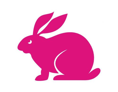 Pink Bunny Shadow Window Car Wall Truck Vinyl Sticker Decal Art -1819