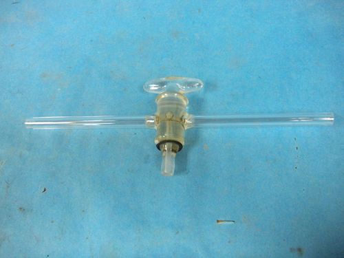 Pyrex Lab Glass 9&#034; Tube with 3-Way Stopcock