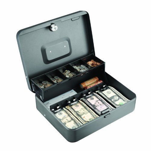 STEELMASTER Tiered Cantilever Cash Box, Gray, 2216194G2