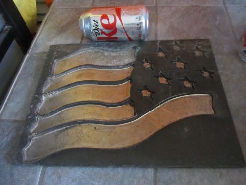 Vintage METAL AMERICAN FLAG Printing DIE Transfer STAMP PRESS Plate