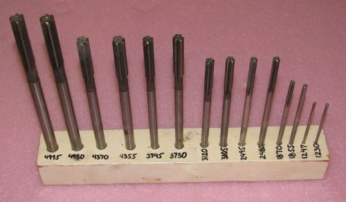 Set of (14) HSS Reamers .1230 to .4995