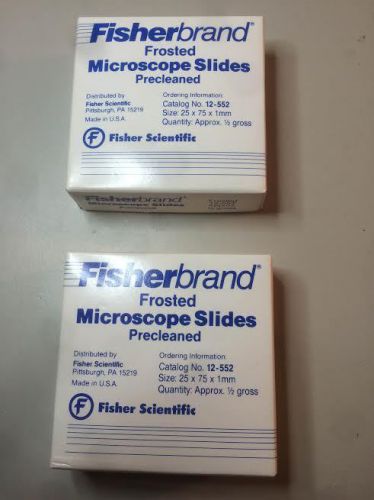 Lot of 2 Fisherbrand Frosted Microscope Slides Cat. No. 12-552