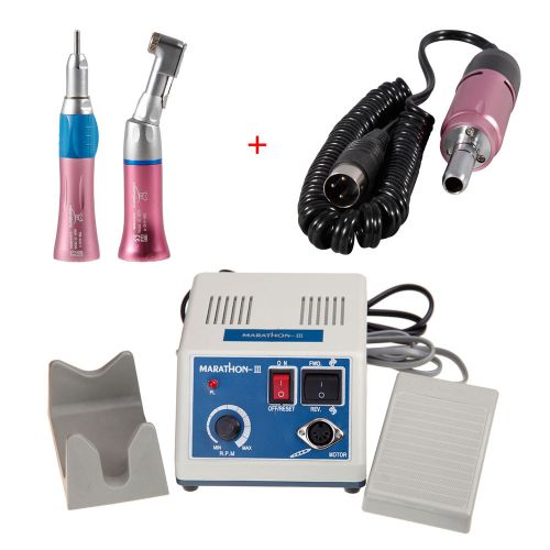 35K rpm Dental Lab Marathon Electric Micromotor N3 w/ 2X Handpieces Pink CA-B