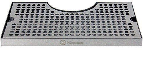 Kegco Beer Drip Tray Stainless Surface Mount 3&#034; Column Cut-Out w/ Drain