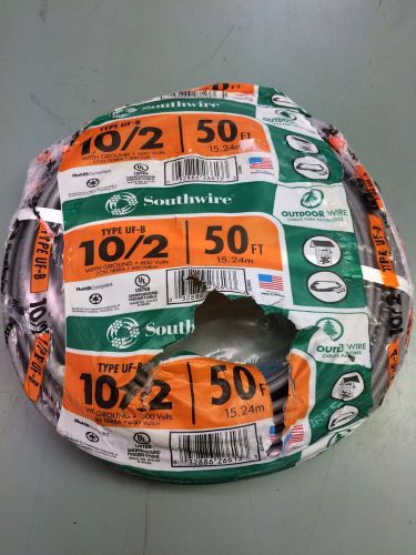 Southwire 10/2 w/ Ground UF-B WGX50 Underground Feeder Direct Burial 50 ft Wire