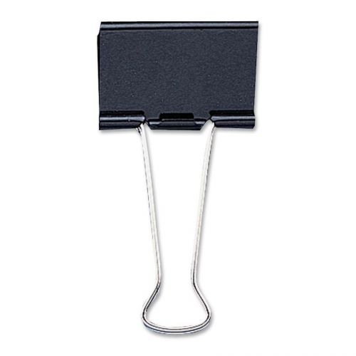 Sparco Large Size 10 Binder Clip 2&#034; Wide 1&#034; Capacity Box of 12 Black 87010