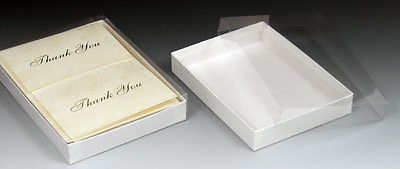 7-3/8&#034; x 5-3/8&#034; x 1&#034; Stationery Gift Box - White Swirl (50 Boxes) - AB-438-2-15W