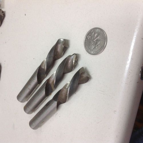 3 used stubby length 33/64 left hand drills screw machine HSS machine shop flat