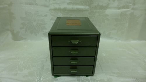 VINTAGE SMALL METAL PARTS CABINET ARMY GREEN 4 DRAWER Limprint inc. VERY NICE !!