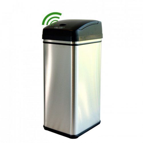 iTouchless Stainless Steel Deodorizer Touchless Sensor Trash Can -DZT13P